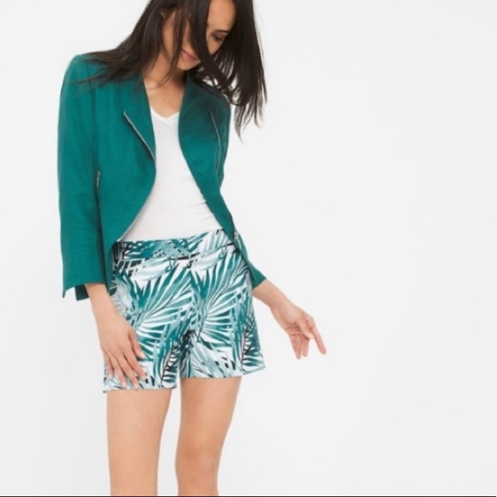 WHBM Teal Crop Blazer